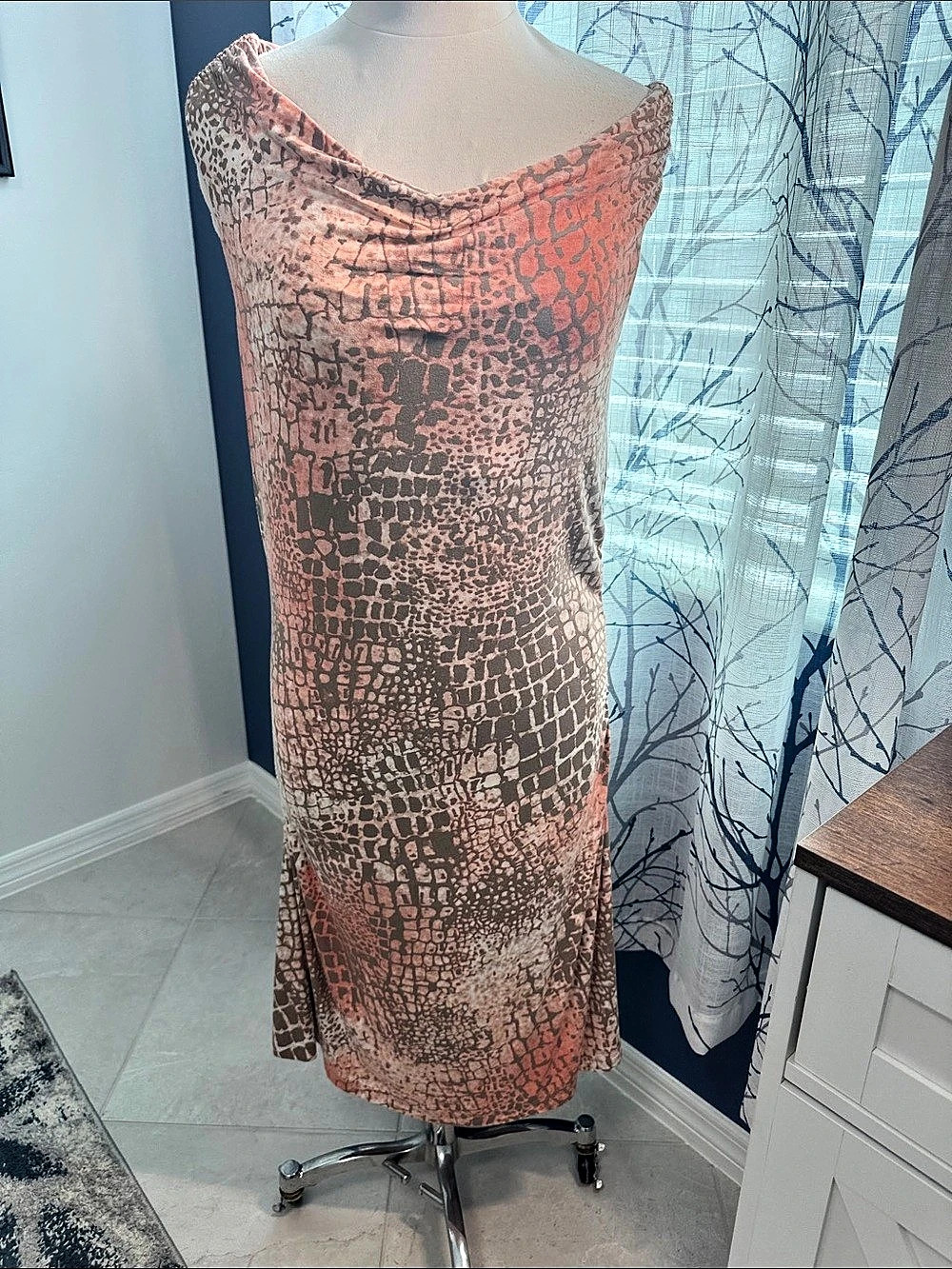 Tommy Bahama Animal Print Midi Dress Size XL Like New